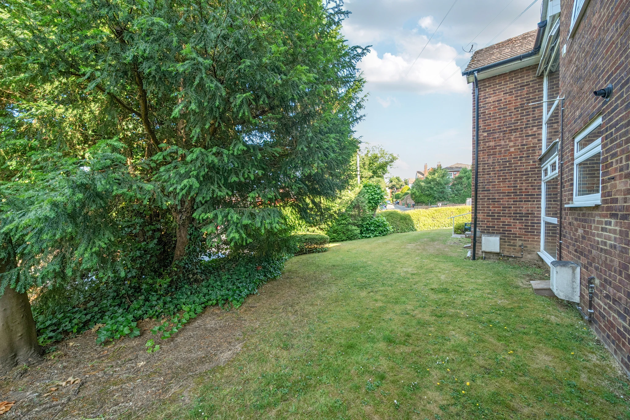 Shared lawn and mature trees beside Ravenswood Court